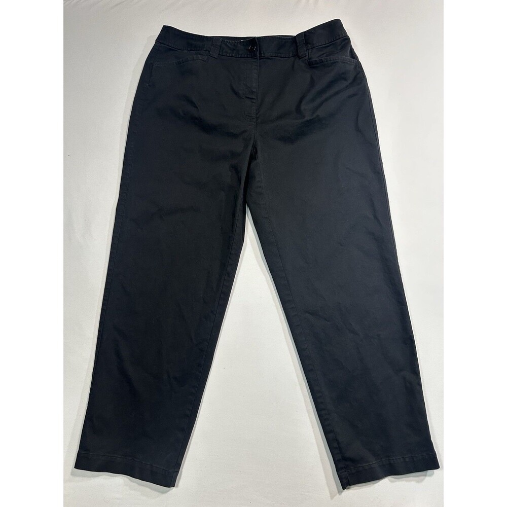 Talbots Womens 16W Classic Fit Black Cotton Blend Stretch Pants